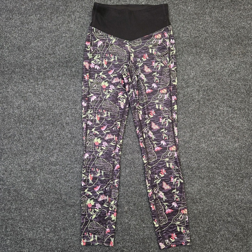 The North Face Womens Small Dune Sky Black Floral Leggings Butterfly Explore